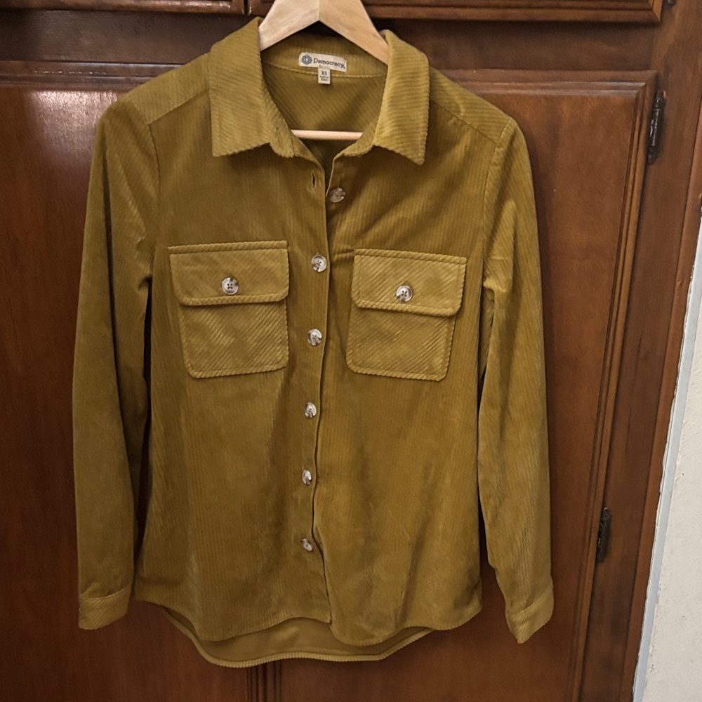 Democracy Corduroy Utility Jacket in Mustard